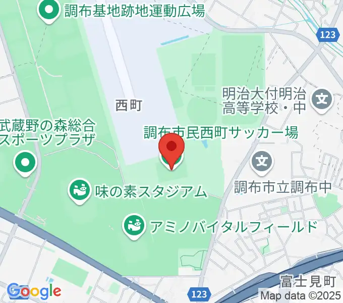 調布市民西町サッカー場の地図