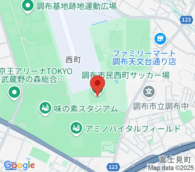 調布市民西町サッカー場の地図