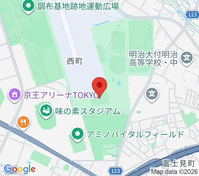 調布市民西町サッカー場の地図