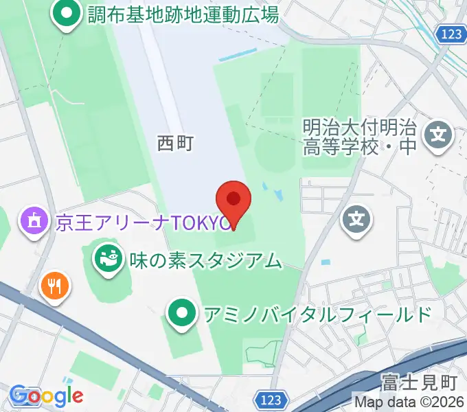 調布市民西町サッカー場の地図