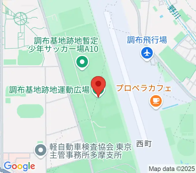 調布基地跡地運動広場の地図