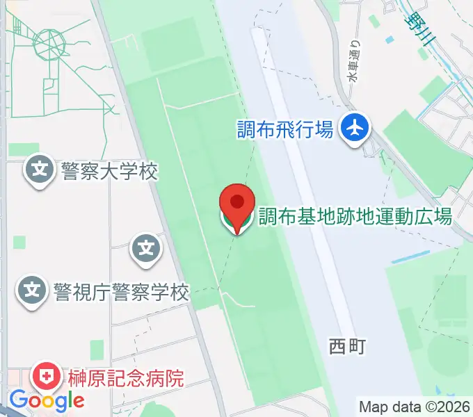 調布基地跡地運動広場の地図