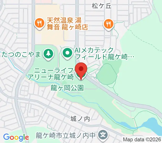 ニューライフアリーナ龍ケ崎の地図