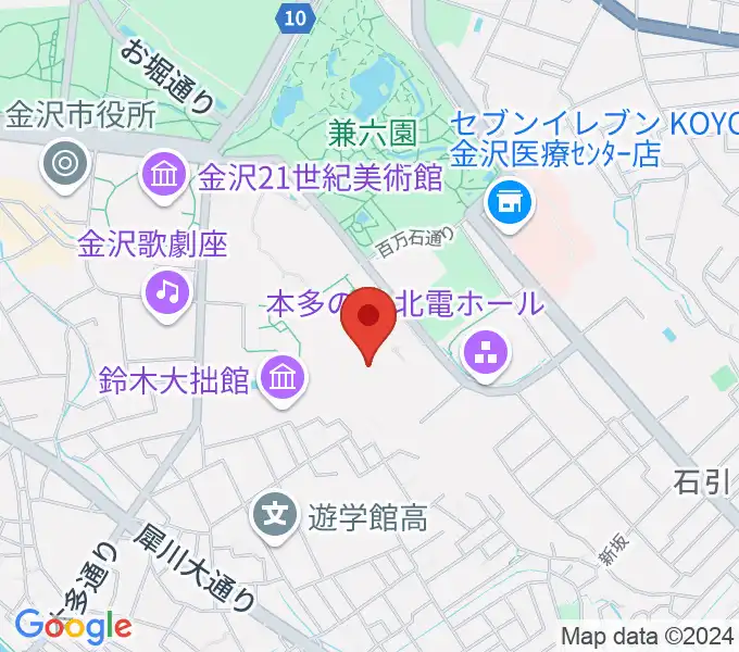 加賀本多博物館の地図