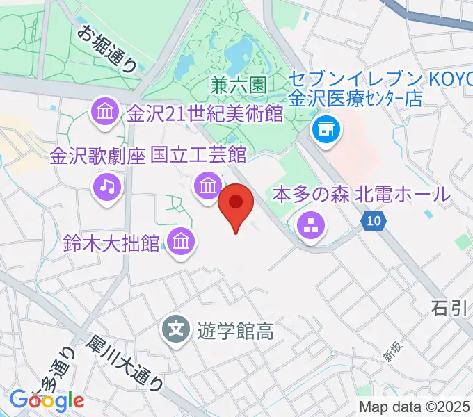 加賀本多博物館の地図