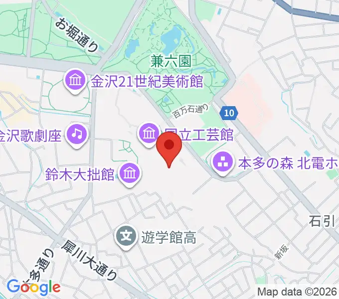 加賀本多博物館の地図