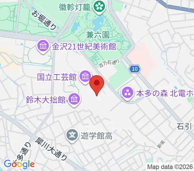 加賀本多博物館の地図