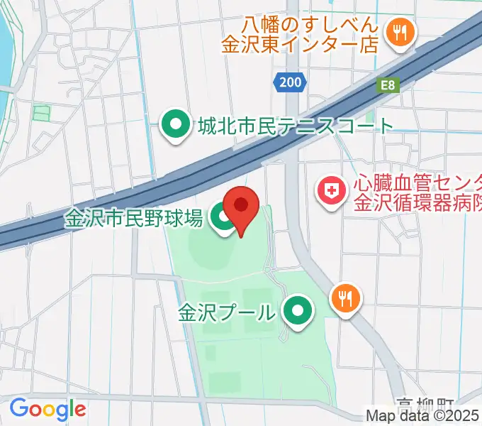 金沢市民野球場の地図