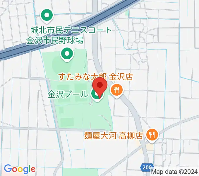 金沢プールの地図