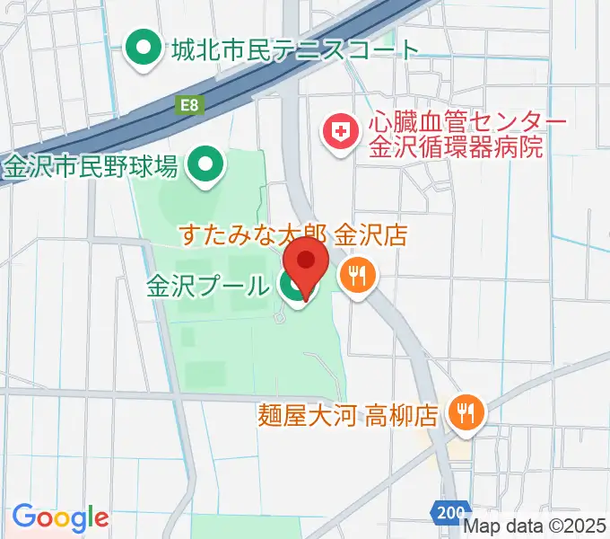 金沢プールの地図