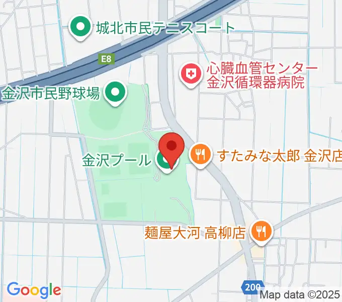 金沢プールの地図