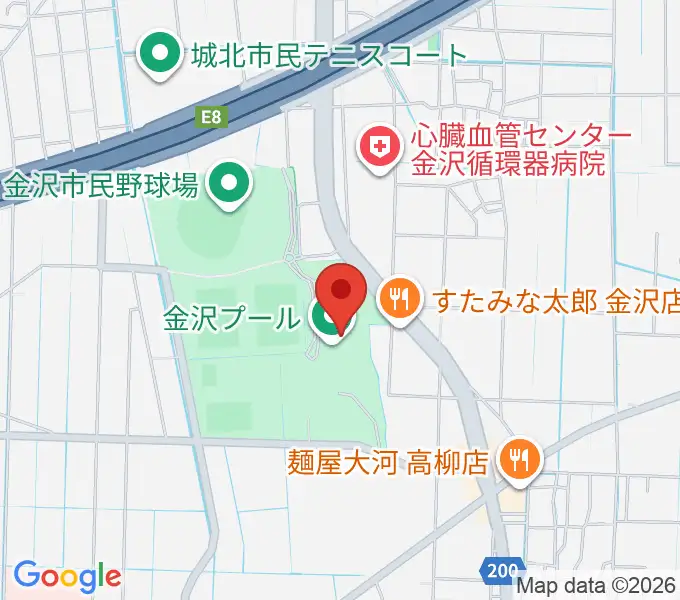 金沢プールの地図