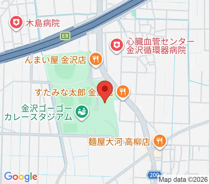 金沢プールの地図