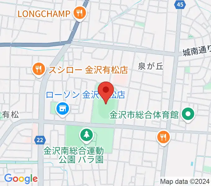 金沢市営陸上競技場の地図