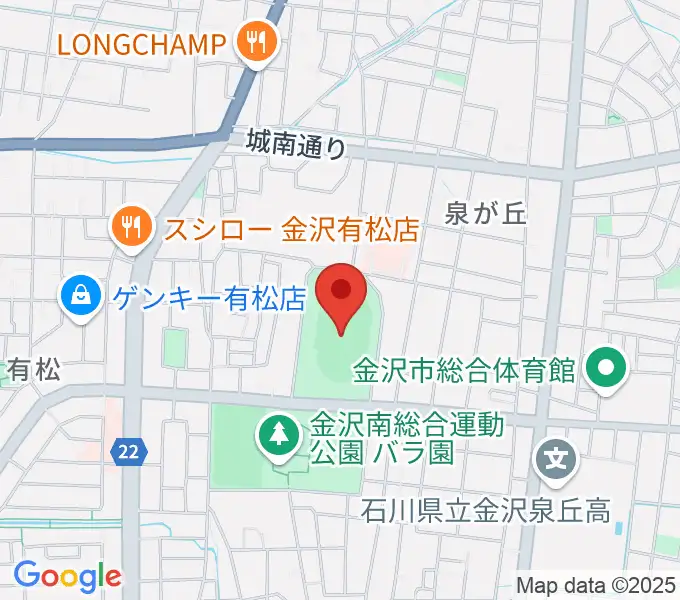 金沢市営陸上競技場の地図