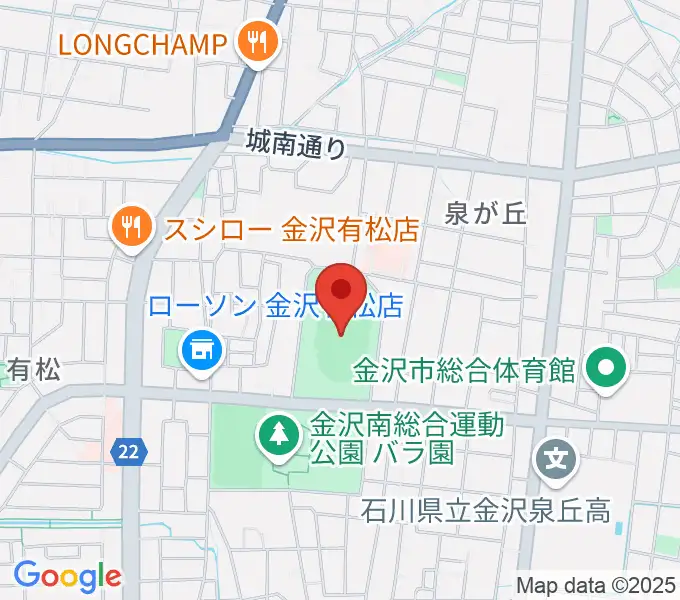 金沢市営陸上競技場の地図