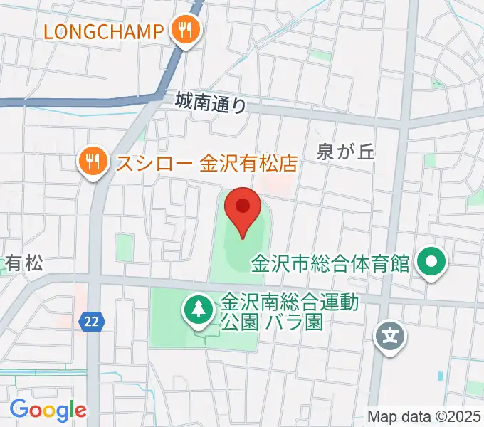 金沢市営陸上競技場の地図