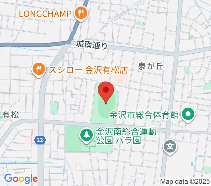 金沢市営陸上競技場の地図