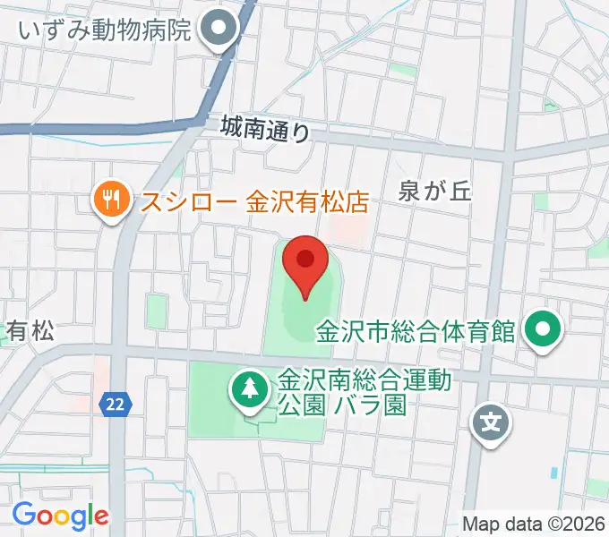 金沢市営陸上競技場の地図