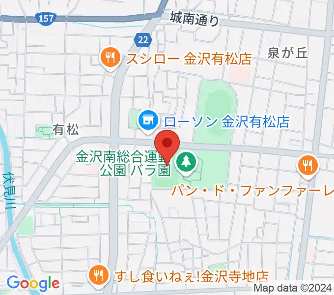 金沢市営球技場の地図