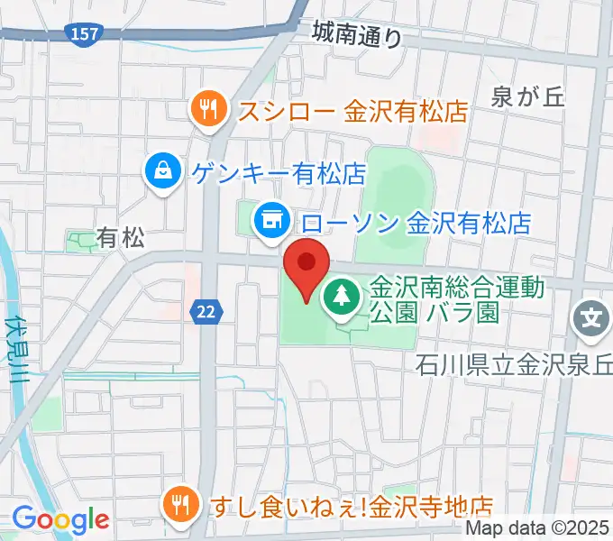 金沢市営球技場の地図