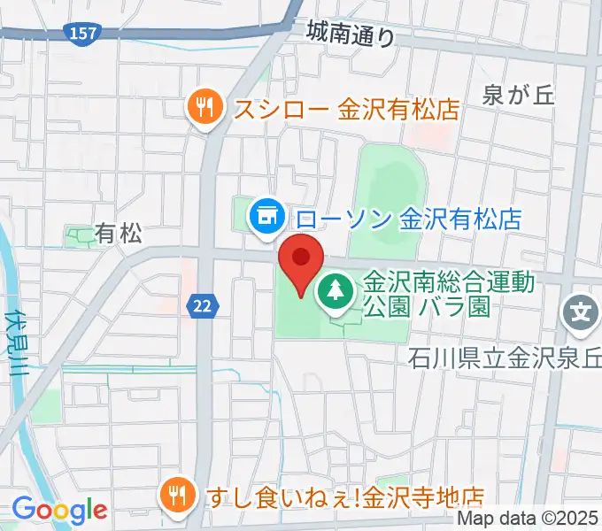 金沢市営球技場の地図