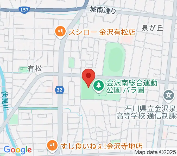 金沢市営球技場の地図