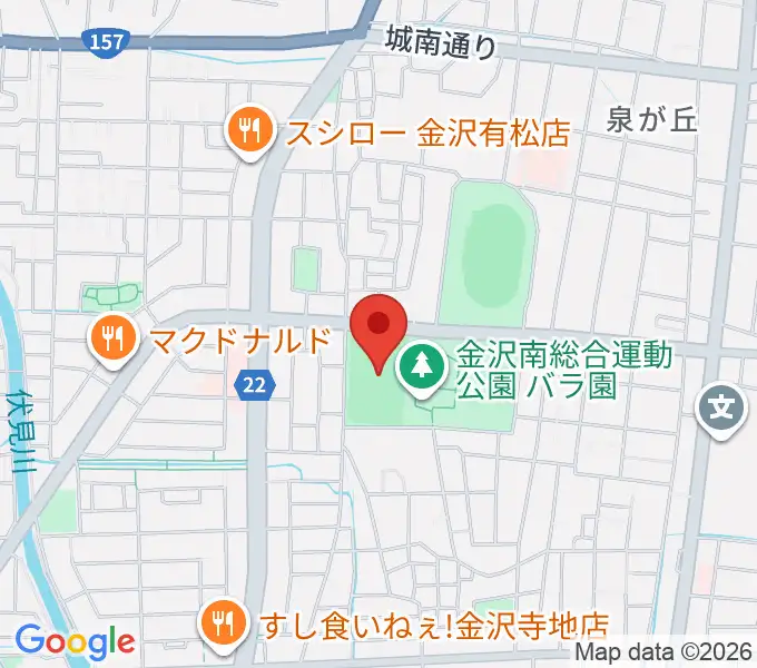 金沢市営球技場の地図