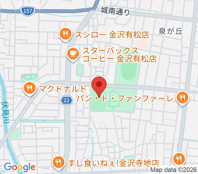 金沢市営球技場の地図