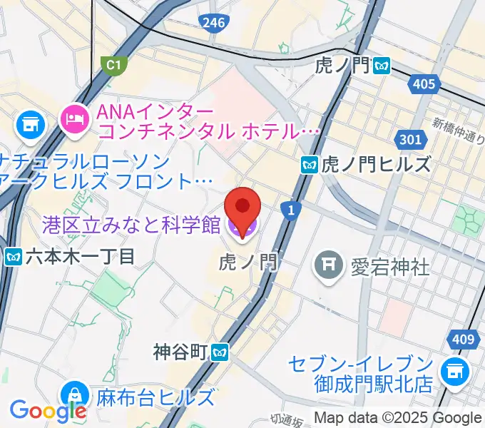港区立みなと科学館の地図