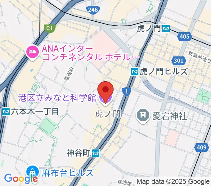 港区立みなと科学館の地図