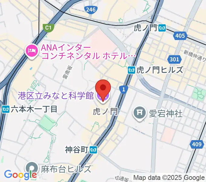 港区立みなと科学館の地図