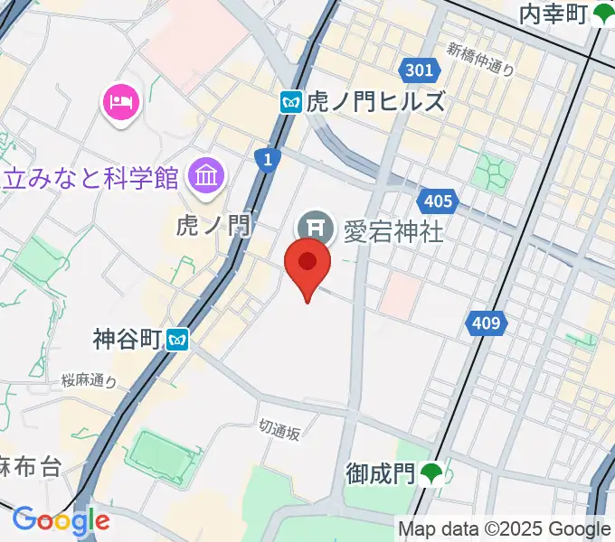 NHK放送博物館の地図