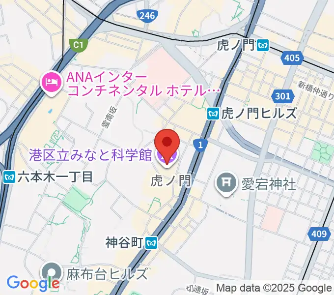 気象科学館の地図