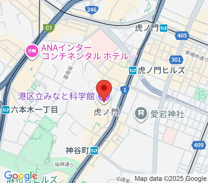 気象科学館の地図