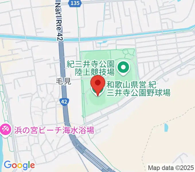 紀三井寺公園野球場の地図