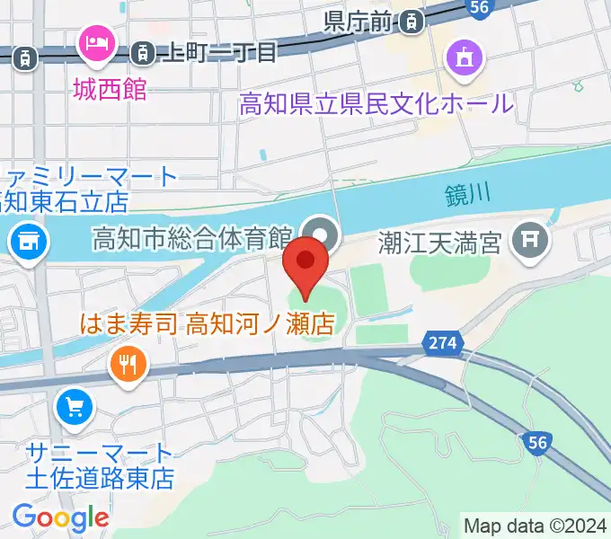 高知市総合運動場野球場の地図