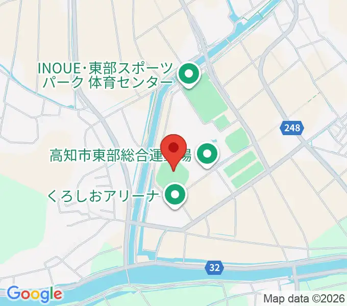 高知市東部総合運動場野球場の地図