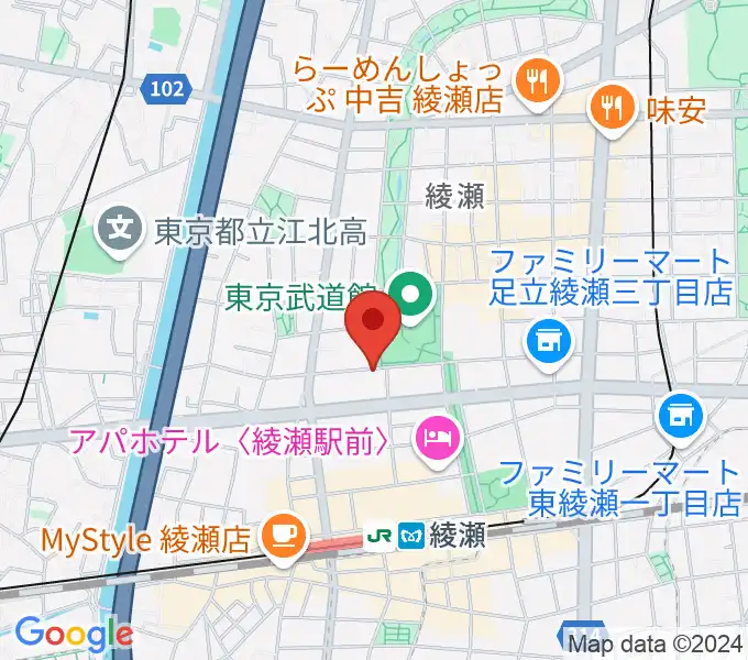 カフェオレーベルスタジオの地図