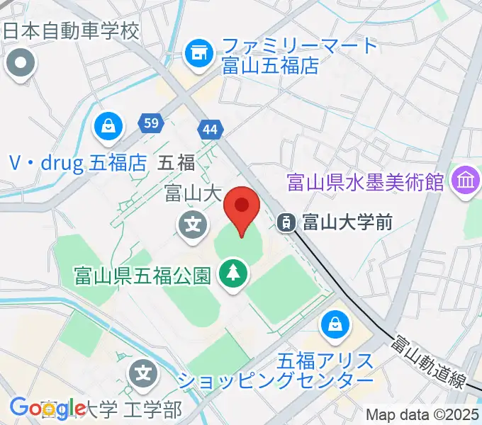 県営富山野球場の地図