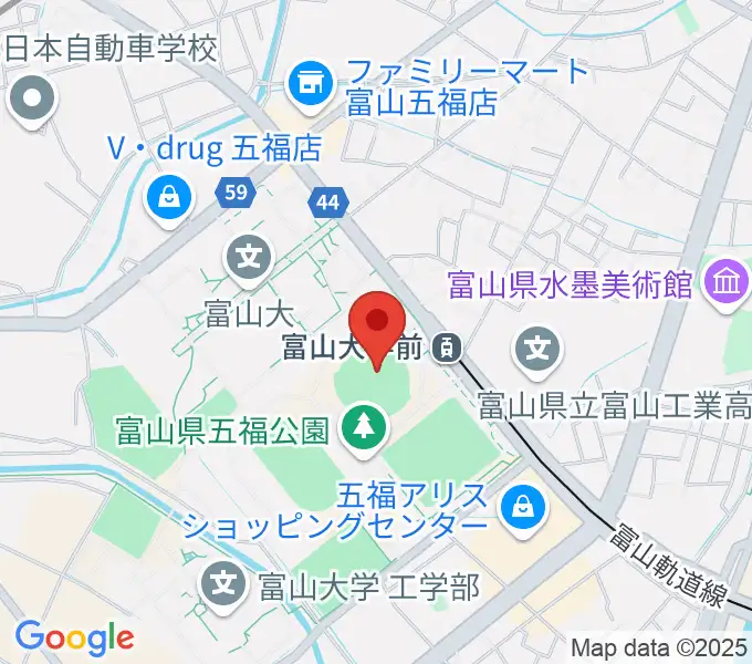 県営富山野球場の地図