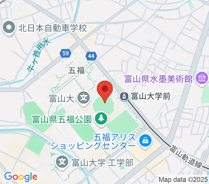 県営富山野球場の地図