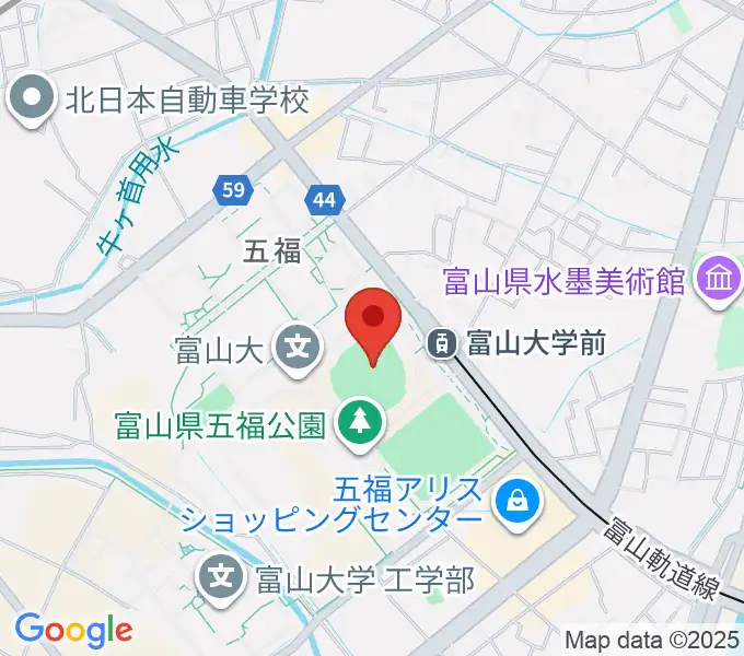 県営富山野球場の地図