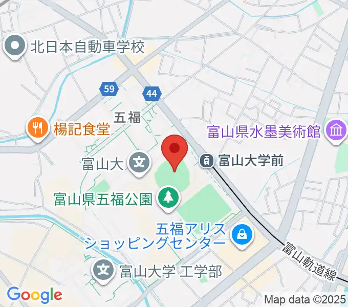 県営富山野球場の地図