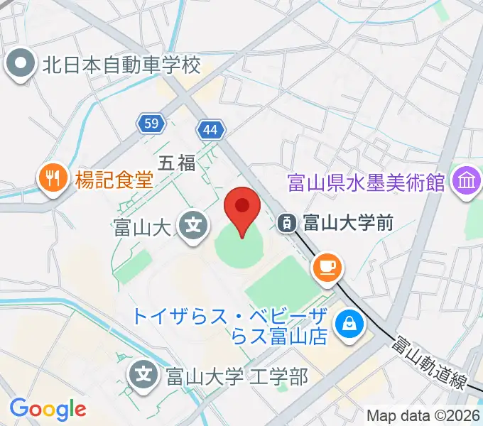 県営富山野球場の地図