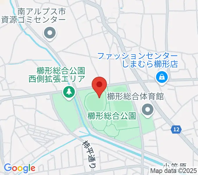 南アルプスジットスタジアムの地図