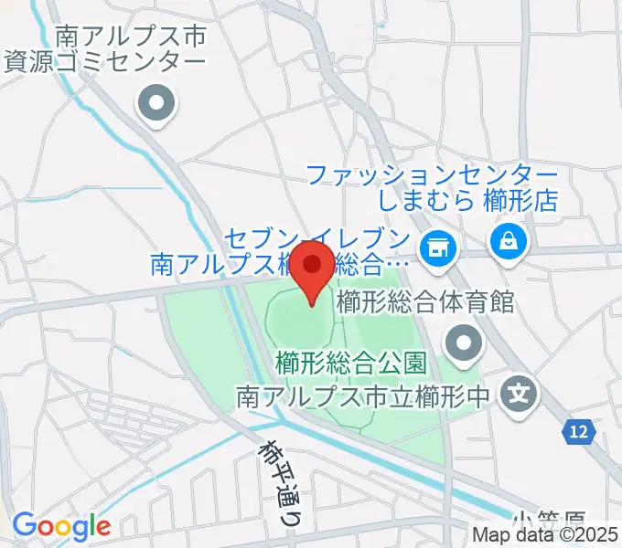 南アルプスジットスタジアムの地図