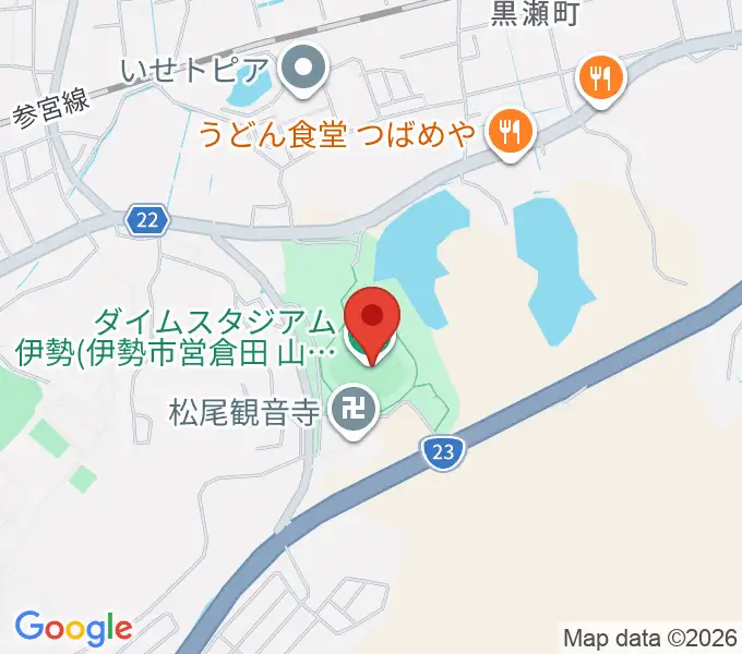 ダイムスタジアム伊勢の地図