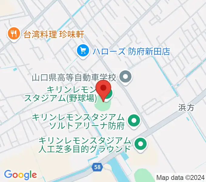 キリンレモンスタジアム野球場の地図