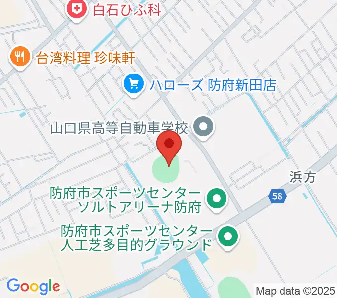 防府市スポーツセンター野球場の地図
